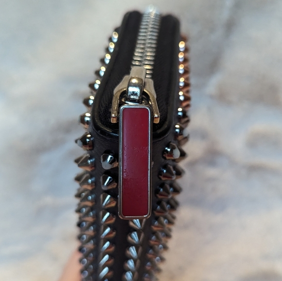Christian Louboutin Black Leather Spike Wallet with Multicolor Spikes Zip! - Picture 10 of 10